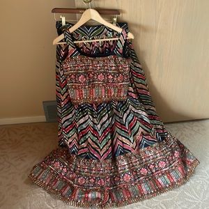 Multicolor Embroidered Women's Lehenga
